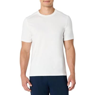 Amazon Essentials mäns aktiv snabbtorkande teknik stretch lätt kortärmad t-shirt, vit, Large Amazon Essentials mäns aktiv snabbtorkande teknik stretch lätt kortärmad t-shirt, vit, Large