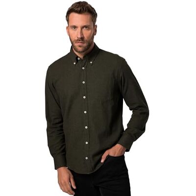 JP 1880 , män, stora storlekar, skjorta, BD, MF, tvåtoner, flanell, 1/1, GUL, 4XL JP 1880 , män, stora storlekar, skjorta, BD, MF, tvåtoner, flanell, 1/1, GUL, 4XL