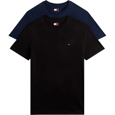 Tommy Jeans herr TJM XSLIM 2-PACK Jersey TEE EXT DM0DM20687, Multi, XS, Multi (svart/mörk natt marinblå), XS Tommy Jeans herr TJM XSLIM 2-PACK Jersey TEE EXT DM0DM20687, Multi, XS, Multi (svart/mörk natt marinblå), XS