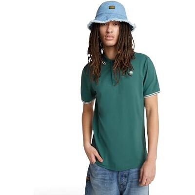 G-STAR RAW Dunda Slim Stripe pikétröja, Grön (Blue Spruce D17127-5864-g282), S G-STAR RAW Dunda Slim Stripe pikétröja, Grön (Blue Spruce D17127-5864-g282), S
