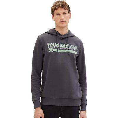 TOM TAILOR Sweatshirt för män, 10899 Tarmacgrå, L TOM TAILOR Sweatshirt för män, 10899 Tarmacgrå, L