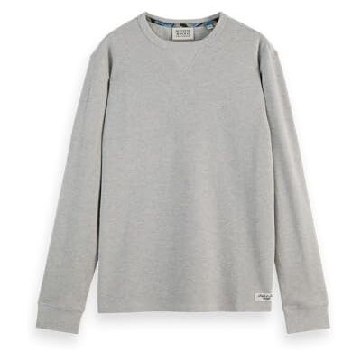 Scotch & Soda Waffle Regular fit långärmad t-shirt, Ljusgrå melange 050, S Scotch & Soda Waffle Regular fit långärmad t-shirt, Ljusgrå melange 050, S