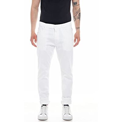 Replay mickym jeans för män, 001 vit, 27W / 32L Replay mickym jeans för män, 001 vit, 27W / 32L