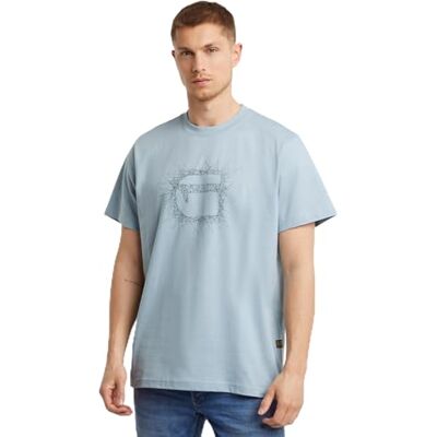 G-STAR RAW Herrstygn hamburgare logotyp lös RT T-shirt, Blå (Faze Blue D25672-c336-6481), M G-STAR RAW Herrstygn hamburgare logotyp lös RT T-shirt, Blå (Faze Blue D25672-c336-6481), M
