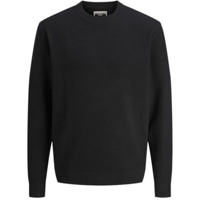 JACK & JONES Jcotier stickad crew neck, svart, S JACK & JONES Jcotier stickad crew neck, svart, S