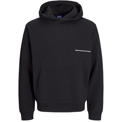 JACK & JONES Jorporto mönster sweat Hood, svart, S JACK & JONES Jorporto mönster sweat Hood, svart, S