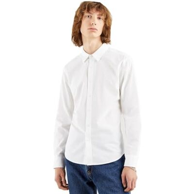 Levi's Long-Sleeve Battery Housemark Slim Shirt herr, White, XS Levi's Long-Sleeve Battery Housemark Slim Shirt herr, White, XS