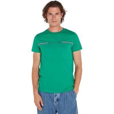 Tommy Hilfiger herr randig bröst-T-tröja, herr, grön, XS, Olympisk grön, XS Tommy Hilfiger herr randig bröst-T-tröja, herr, grön, XS, Olympisk grön, XS