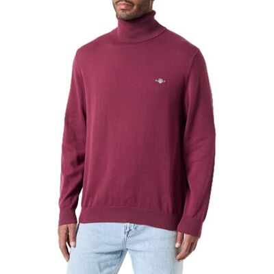 GANT Classic Cotton ROLLERNECK, vinröd, XL GANT Classic Cotton ROLLERNECK, vinröd, XL