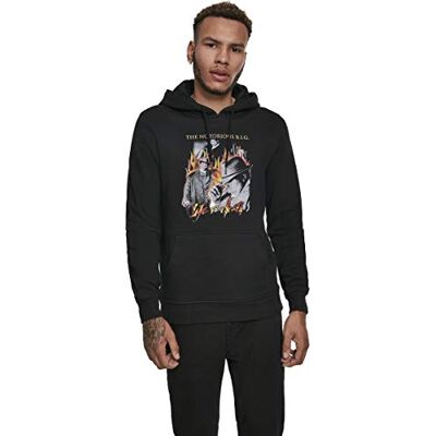 Tee MERCHCODE Män Biggie Flames Hoody svart XS varor streetwear Tee MERCHCODE Män Biggie Flames Hoody svart XS varor streetwear