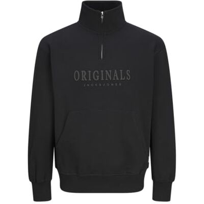 JACK & JONES Jorfrederiksberg sweat quarter zip sn sweatshirt, svart, S JACK & JONES Jorfrederiksberg sweat quarter zip sn sweatshirt, svart, S