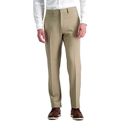 Haggar Herr Premium Comfort Dress Byxa Rak passform Platt framsida (vanliga och stora och höga storlekar), Meidum kaki, 30W / 30L Haggar Herr Premium Comfort Dress Byxa Rak passform Platt framsida (vanliga och stora och höga storlekar), Meidum kaki, 30W / 30L