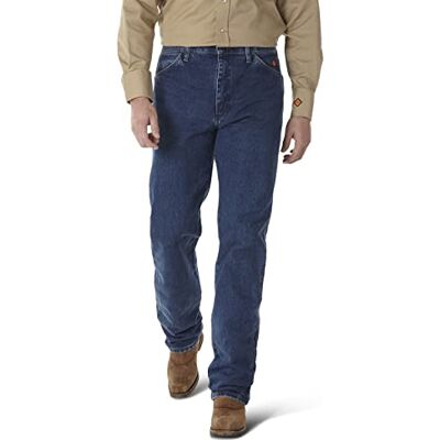 Wrangler FR-Brandbeständiga Jean med original passform arbetsbyxor för män, Stonewash, 30W / 34L Wrangler FR-Brandbeständiga Jean med original passform arbetsbyxor för män, Stonewash, 30W / 34L