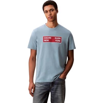 Calvin jeans herr SS 30S EU CKNY box grafisk T-tröja LV04RD816G grafiska t-shirts, grön (rökblå), M, Grön (rökblå), M Calvin jeans herr SS 30S EU CKNY box grafisk T-tröja LV04RD816G grafiska t-shirts, grön (rökblå), M, Grön (rökblå), M