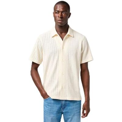 Wrangler SS stickad skjorta, natur, M Wrangler SS stickad skjorta, natur, M