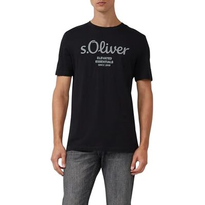 s.Oliver T-shirt med logotyptryck, svart, XXL s.Oliver T-shirt med logotyptryck, svart, XXL