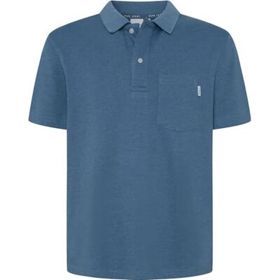 Pepe Jeans herr pikétröja, Blå (Havsblå), S Pepe Jeans herr pikétröja, Blå (Havsblå), S