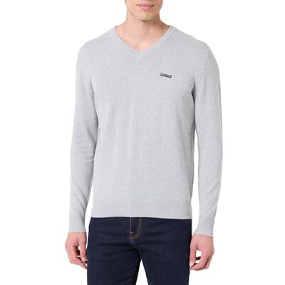 Pepe Jeans herr M Basic V-tröja stickat, grå (Marl Gray), M, Grå (marl grå), M Pepe Jeans herr M Basic V-tröja stickat, grå (Marl Gray), M, Grå (marl grå), M