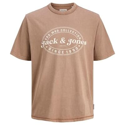 JACK & JONES Jjedover Print Tee Ss Crew Neck, Munkar rock, M JACK & JONES Jjedover Print Tee Ss Crew Neck, Munkar rock, M
