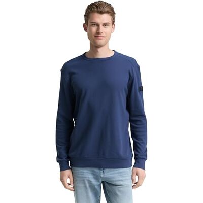 TOM TAILOR Långärmad T-shirt för män, 28061 – havsblå, S TOM TAILOR Långärmad T-shirt för män, 28061 – havsblå, S