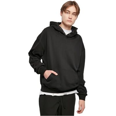Urban Classics Herr snap hoodie sweatshirt, svart, XL Urban Classics Herr snap hoodie sweatshirt, svart, XL