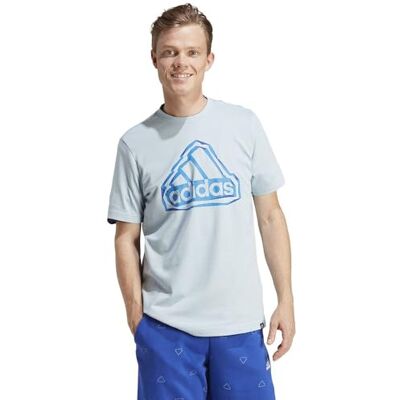 adidas För Män Folded Badge Graphic Tee, wonder blue, S adidas För Män Folded Badge Graphic Tee, wonder blue, S
