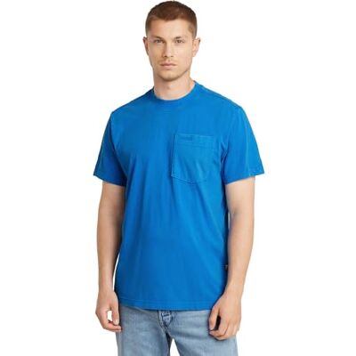 G-STAR RAW tvättad ficka R T T-shirt för män, Blå (Pop Blue Marte D25963-c756-h329), L G-STAR RAW tvättad ficka R T T-shirt för män, Blå (Pop Blue Marte D25963-c756-h329), L