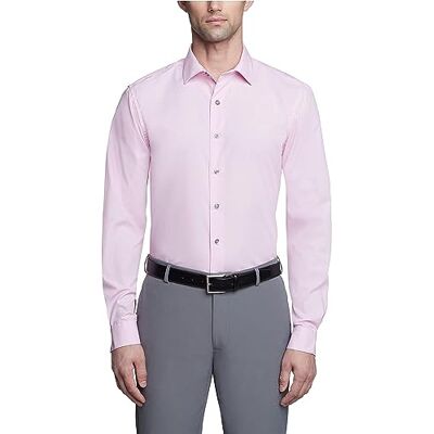 Kenneth Cole Unlisted Herrskjorta, smal passform, enfärgad, Rosa, 18"-18.5" Neck 34"-35" Sleeve Kenneth Cole Unlisted Herrskjorta, smal passform, enfärgad, Rosa, 18"-18.5" Neck 34"-35" Sleeve