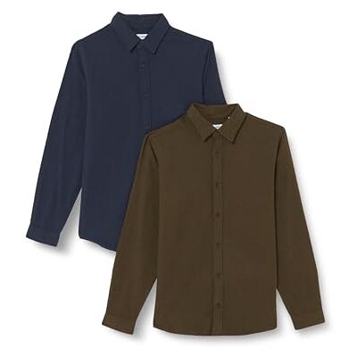 JACK & JONES JJPLAIN fall SOLID skjorta LS 2MP, Skogsnatt/pack: skog natt + marinblå blazer, M JACK & JONES JJPLAIN fall SOLID skjorta LS 2MP, Skogsnatt/pack: skog natt + marinblå blazer, M
