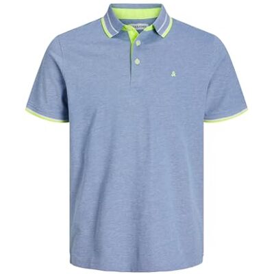 JACK & JONES Herr Jjepaulos Polo Ss Noos Pls skjorta, Ljus kobolt/detalj: neon, 4XL JACK & JONES Herr Jjepaulos Polo Ss Noos Pls skjorta, Ljus kobolt/detalj: neon, 4XL