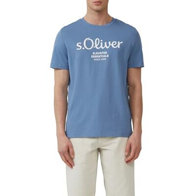 s.Oliver T-shirt med logotyptryck, Havsblå, L s.Oliver T-shirt med logotyptryck, Havsblå, L