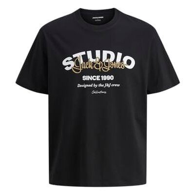 JACK & JONES Jjyuki Tee Ss Crew Neck Bf, svart, S JACK & JONES Jjyuki Tee Ss Crew Neck Bf, svart, S