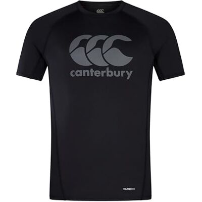 Canterbury herr stor logotyp superlätt t-shirt, svart/kanonmetall grå L Canterbury herr stor logotyp superlätt t-shirt, svart/kanonmetall grå L