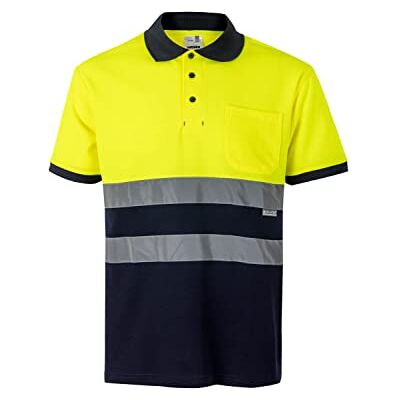VELILLA 305513 Algoón Polo m/c bicolor alta synbilidad färg amarillo flúor/azul marinblå talla XXL VELILLA 305513 Algoón Polo m/c bicolor alta synbilidad färg amarillo flúor/azul marinblå talla XXL