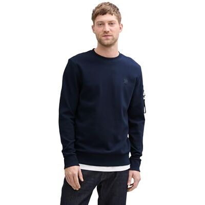 TOM TAILOR Sweatshirt för män, 10668 – himmelskaptensblå, L TOM TAILOR Sweatshirt för män, 10668 – himmelskaptensblå, L