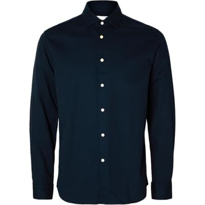 SELECTED HOMME SELETED HOMME Herr Slhregbond-Garment Dyed Shirt Ls skjorta, Sky Captain, M SELECTED HOMME SELETED HOMME Herr Slhregbond-Garment Dyed Shirt Ls skjorta, Sky Captain, M