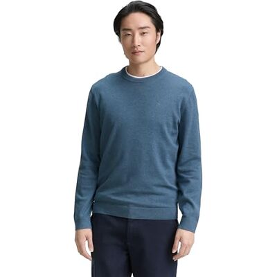TOM TAILOR herrtröja, 38701 – Real Teal Melange, S TOM TAILOR herrtröja, 38701 – Real Teal Melange, S