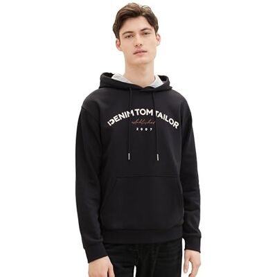 TOM TAILOR Denim Sweatshirt för män, 29999 Svart, S TOM TAILOR Denim Sweatshirt för män, 29999 Svart, S