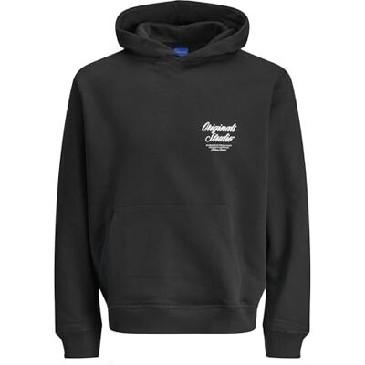 JACK & JONES Jornorrebro Typo Back Sweat Hood Pls – plus size, svart, 3XL JACK & JONES Jornorrebro Typo Back Sweat Hood Pls – plus size, svart, 3XL