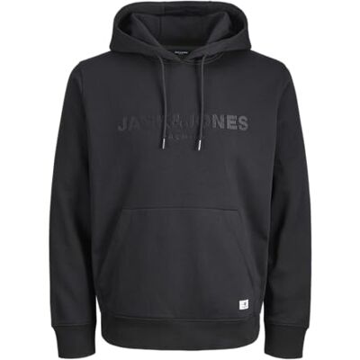 JACK & JONES Jprbluloyal sweat Hood Prau25, svart, S JACK & JONES Jprbluloyal sweat Hood Prau25, svart, S