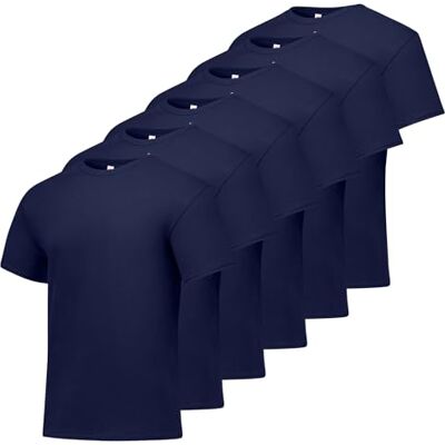 Hanes kortärmad t-shirt för män, Essentials Crewneck bomulls-t-shirt, 4 eller 6-pack, Marinblå – 6-pack, 3XL Hanes kortärmad t-shirt för män, Essentials Crewneck bomulls-t-shirt, 4 eller 6-pack, Marinblå – 6-pack, 3XL
