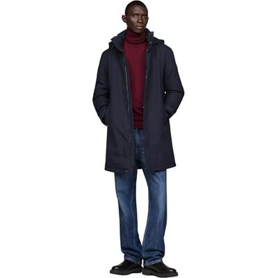 Tommy Hilfiger herr TECH VADDERAD PARKA MW0MW37369, pufferrock, blå, S, Blå (ökenhimmel), S Tommy Hilfiger herr TECH VADDERAD PARKA MW0MW37369, pufferrock, blå, S, Blå (ökenhimmel), S