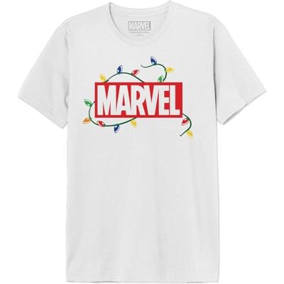 Marvel T-shirt herr, Vitt och blått, M Marvel T-shirt herr, Vitt och blått, M