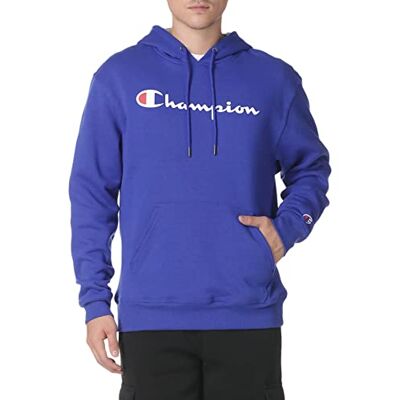 Champion huvtröja för män, Powerblend, fleece, bekväm tröja för män (Reg. Eller stor och lång), Surfa på webbskript, L Champion huvtröja för män, Powerblend, fleece, bekväm tröja för män (Reg. Eller stor och lång), Surfa på webbskript, L