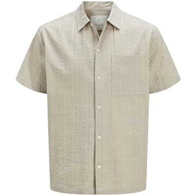 JACK & JONES Jprcceaston Seersucker S/S skjorta, Silverfoder, S JACK & JONES Jprcceaston Seersucker S/S skjorta, Silverfoder, S