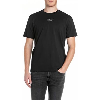 Replay herr basic t-shirt rund hals kortärmad, 098 svart, S Replay herr basic t-shirt rund hals kortärmad, 098 svart, S