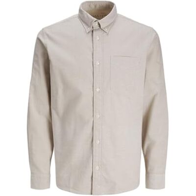 JACK & JONES Jprbrook Oxford skjorta L/S Noos, Travertin, S JACK & JONES Jprbrook Oxford skjorta L/S Noos, Travertin, S