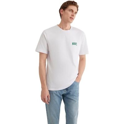 Mavi Logo T-shirt för herr, vit, M, Vit, M Mavi Logo T-shirt för herr, vit, M, Vit, M