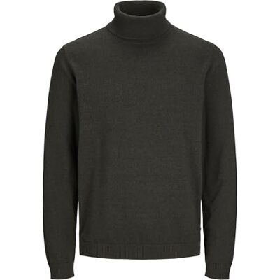 JACK & JONES Jjebasic stickad rulle hals Noos stickad tröja, Skogsnatt/detalj: vriden W. Svart, S JACK & JONES Jjebasic stickad rulle hals Noos stickad tröja, Skogsnatt/detalj: vriden W. Svart, S