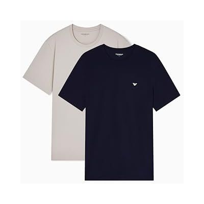 Giorgio Armani Mäns uthållighet 2-pack rund hals t-shirt beige L Giorgio Armani Mäns uthållighet 2-pack rund hals t-shirt beige L